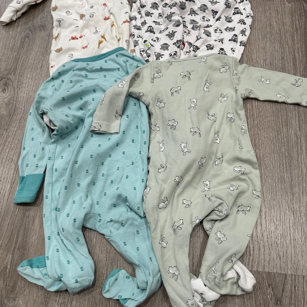 Carter's Cloud Island Duck Duck Goose Baby Footed Sleepers Animal Lot 4pc 6-9M‎ - Picture 11 of 11